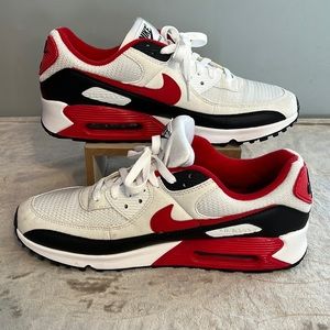 Nike Air Max 90 Shoes Mens 11 Red White Black